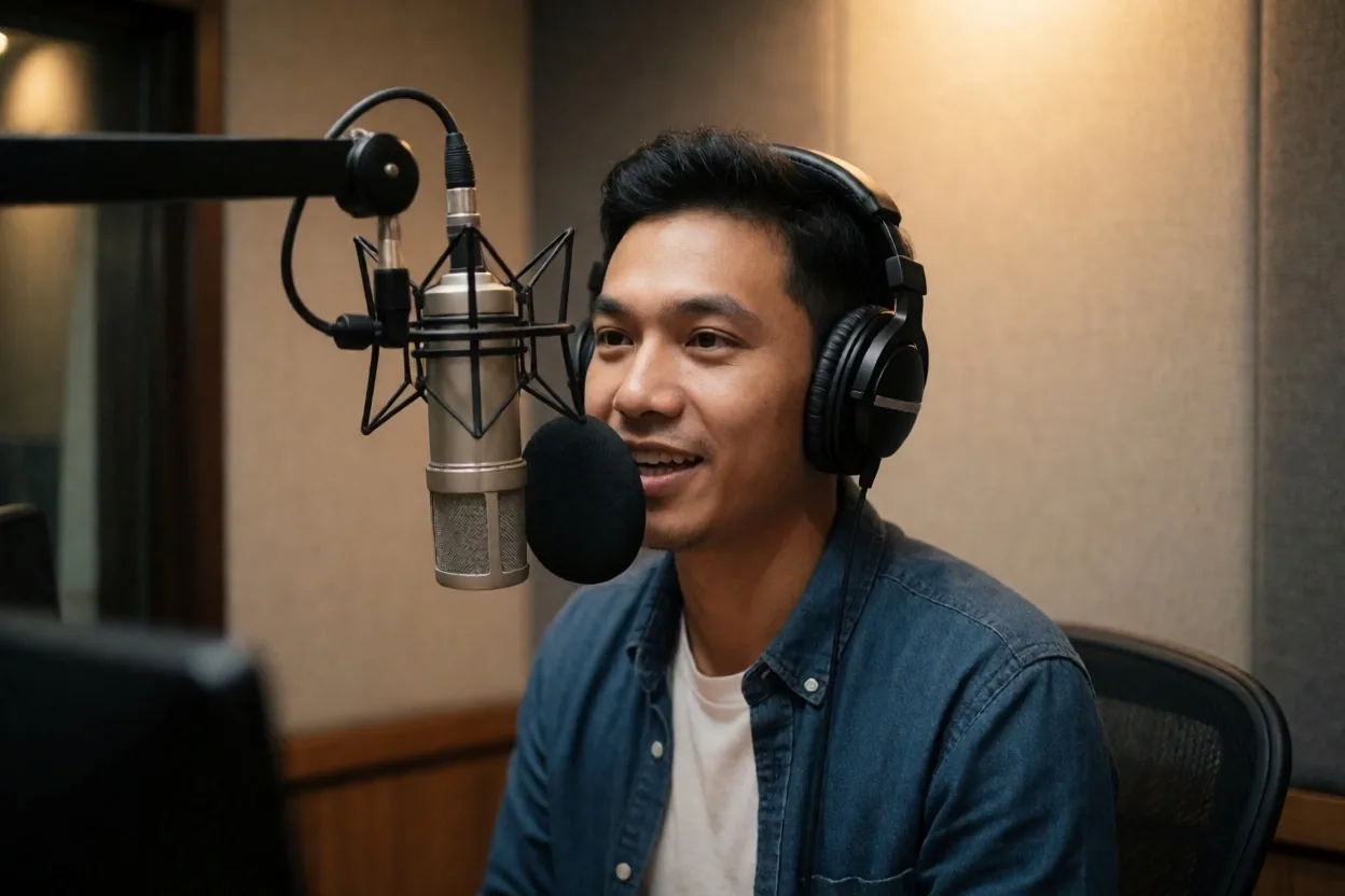 Alumni akademi yang bekerja di studio siaran radio