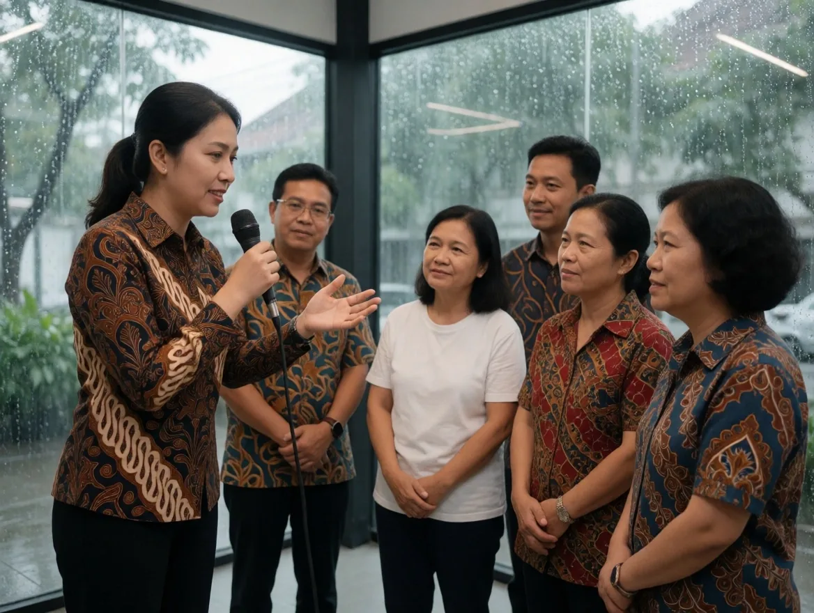 Peserta pelatihan Kenwood Media Academy dalam sesi praktik penyiaran